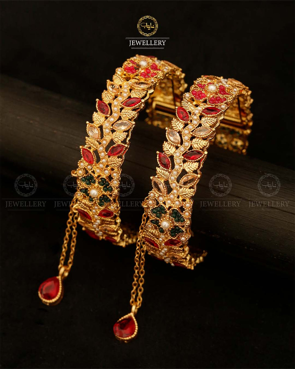 Leaf Openable Bangles (pair)-2891