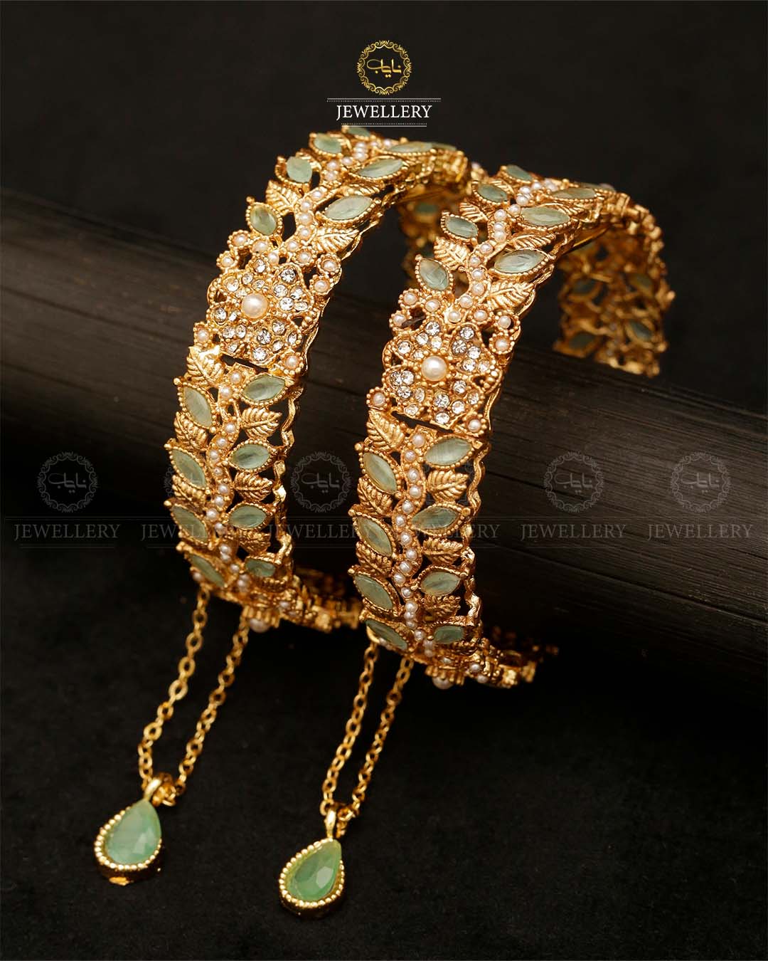 Leaf Openable Bangles (pair)-2891